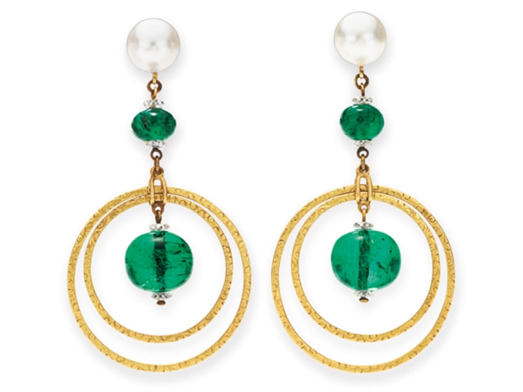 Freed from their bank vault by the executor of the estate, the jewels of copper heiress Huguette Clark go on sale at Christie's New York on April 17, including a rare pink diamond and these emerald, pearl and diamond ear pendants. Which piece do you prefer?