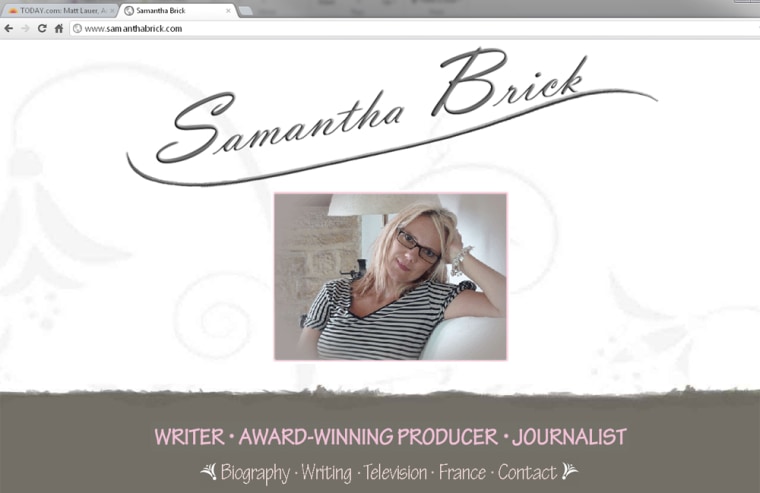 Here is an image from the website of Samantha Brick, who maintains that