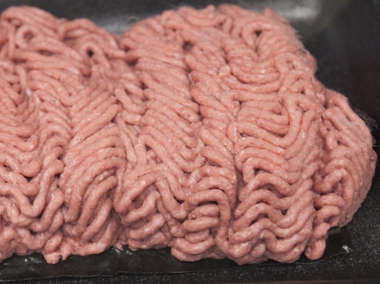 A sample of lean finely textured beef, also known as 'pink slime,' is displayed at the Beef Products Inc. plant in South Sioux City, Neb., where the product is made. USDA officials say several meat producers have asked to indicate use of the product on package labels.