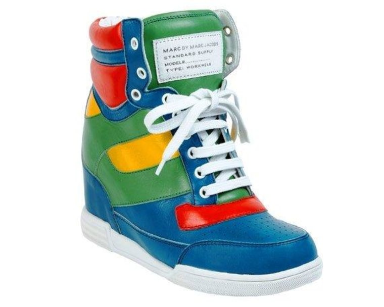 The new Marc by Marc Jacobs leather sneaker wedges are not recommended for gym use.