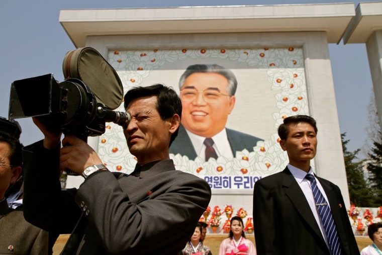 NBC cameraman David Lom was intrigued by what looked like old Arri Super 16mm film cameras in Pyongyang on Monday. Popular in the late 1950s, these vintage workhorses were in stark contrast to the high-tech cameras from the international media in Pyongyang, North Korea.