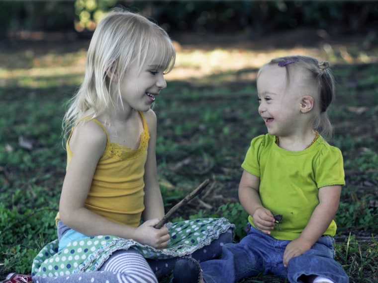 The two sisters, Lainey and Nella. Mom says, \"We're excited for the future.\"