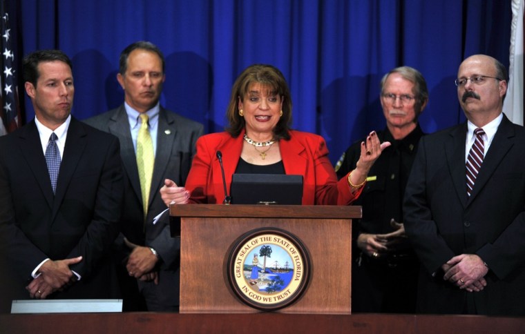 State Attorney Angela Corey, special prosecutor in the Trayvon Martin case, center, announces during a news conference in Jacksonville, Fla. on April 11 that George Zimmerman will be charged with second-degree murder in the shooting death of Trayvon Martin.