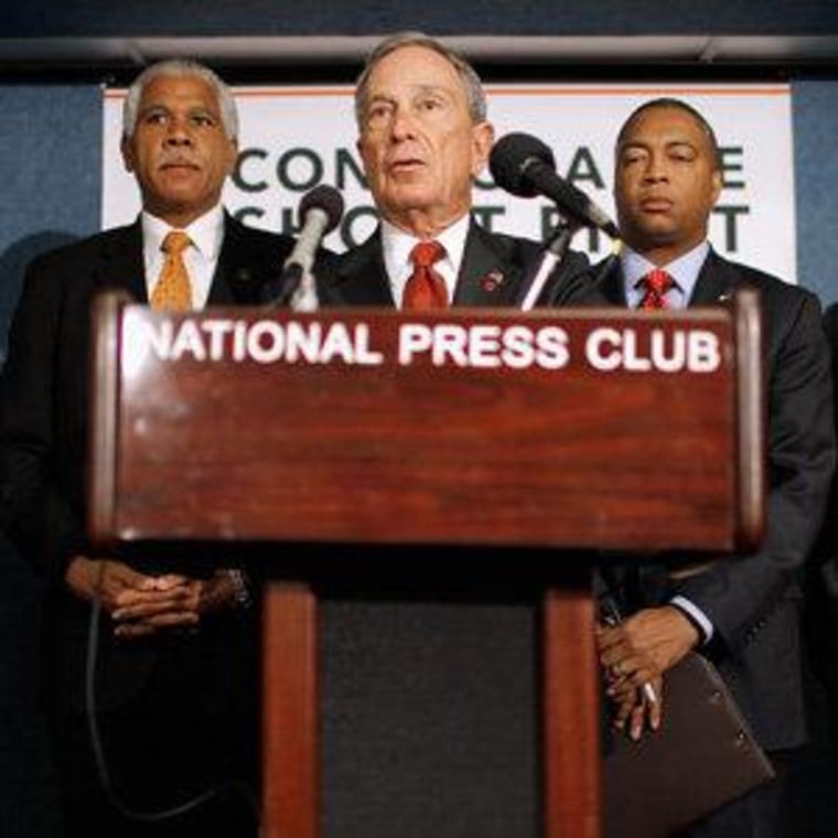 Mayor Michael Bloomberg announcing a new gun control campaign in Washington, D.C. on Wednesday.
