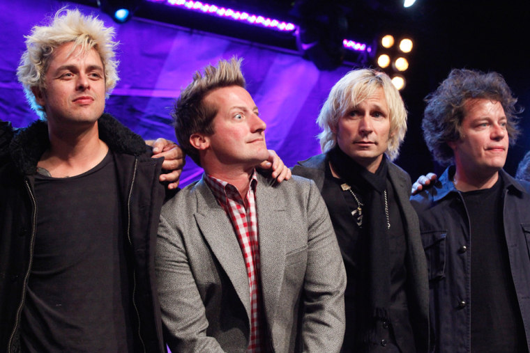 Billie Joe Armstrong, Tre Cool, Mike Dirnt and Jason White of Green Day