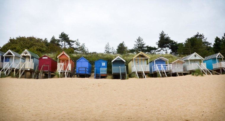Beach huts at Wells-next-the-Sea, Norfolk, UK