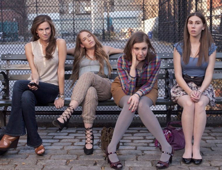 \"Girls\" stars, from left, Allison Williams, Jemima Kirke, Lena Dunham, Zosia Mamet.