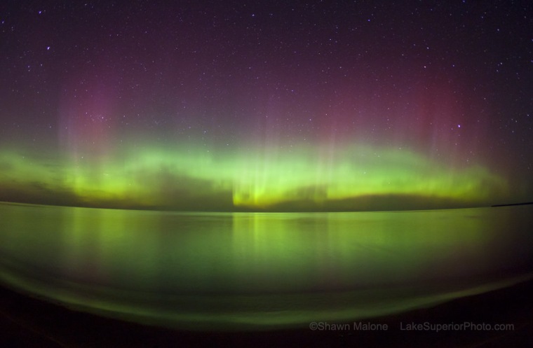Shawn Malone of Marquette, Mich., snapped pictures of the aurora from the shores of Lake Superior.