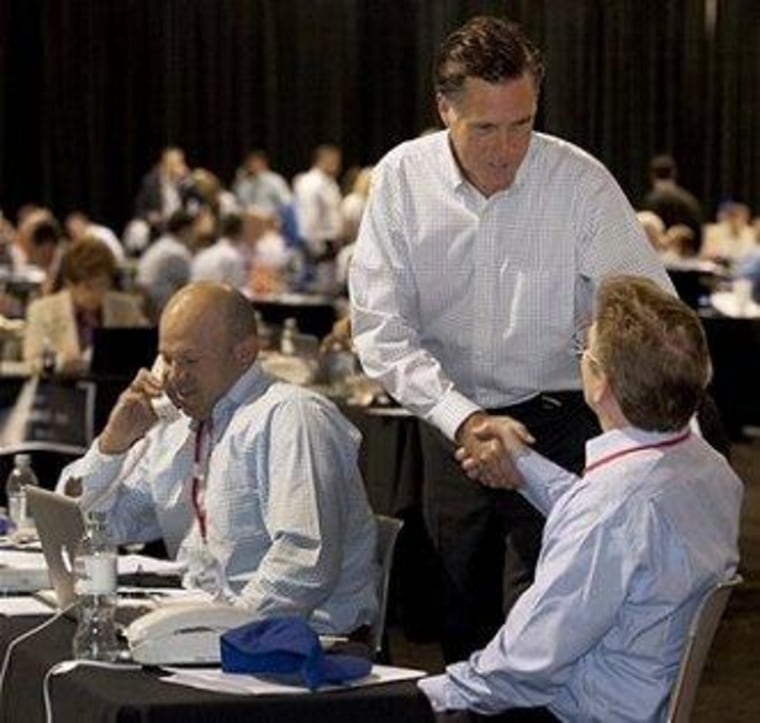 Mitt Romney at a phone bank fundraiser last year in Las Vegas.
