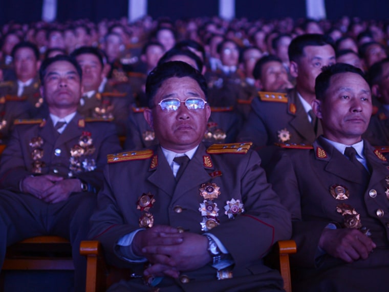 Pyongyang refuses to let failed rocket launch dampen tone of festivities.