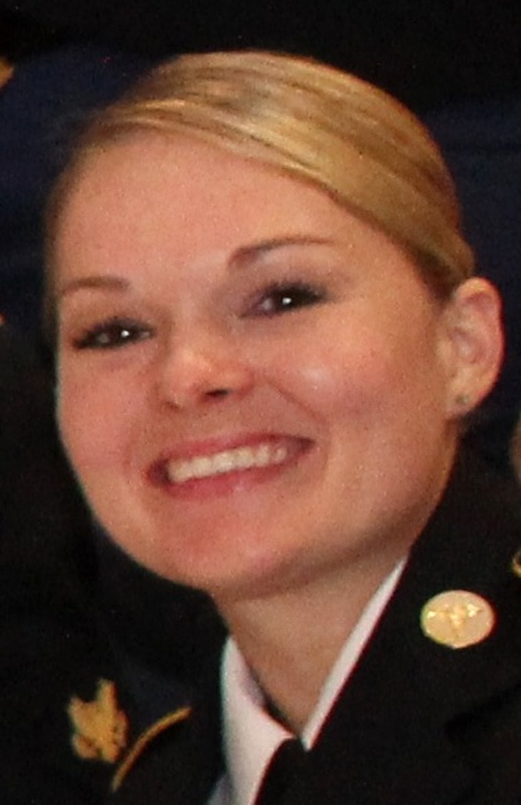 Pfc. Kelli Bordeaux, shown in this undated handout photo provided by the Fort Bragg Public Affairs Office.