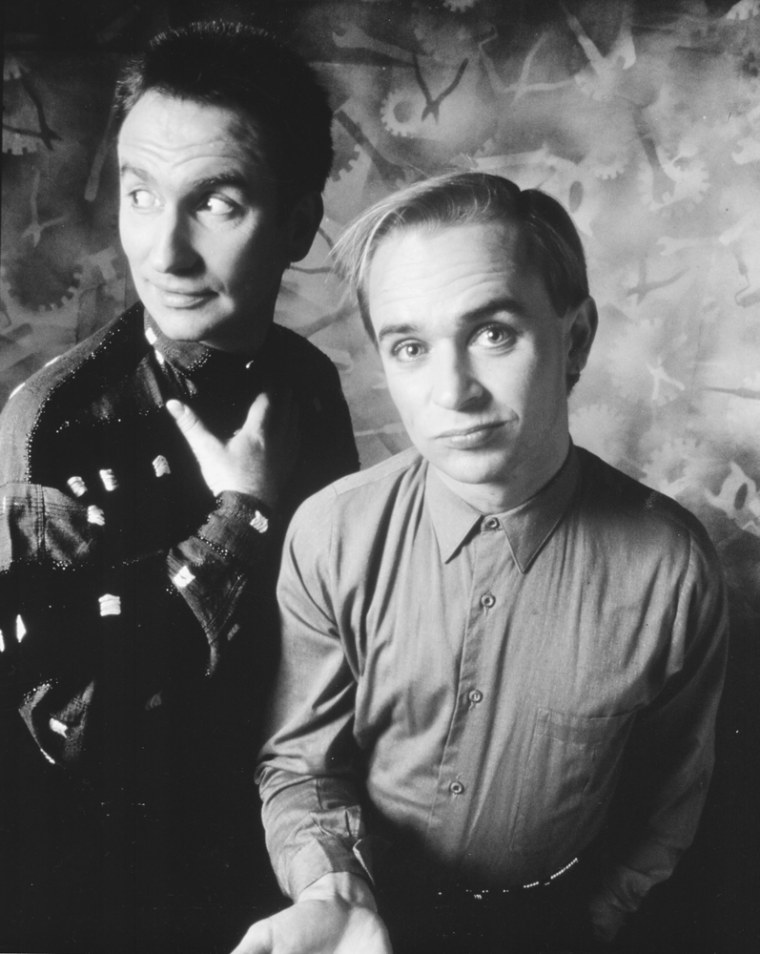 Greg Ham, right, and Colin Hay of Men at Work in a 1980s photo.