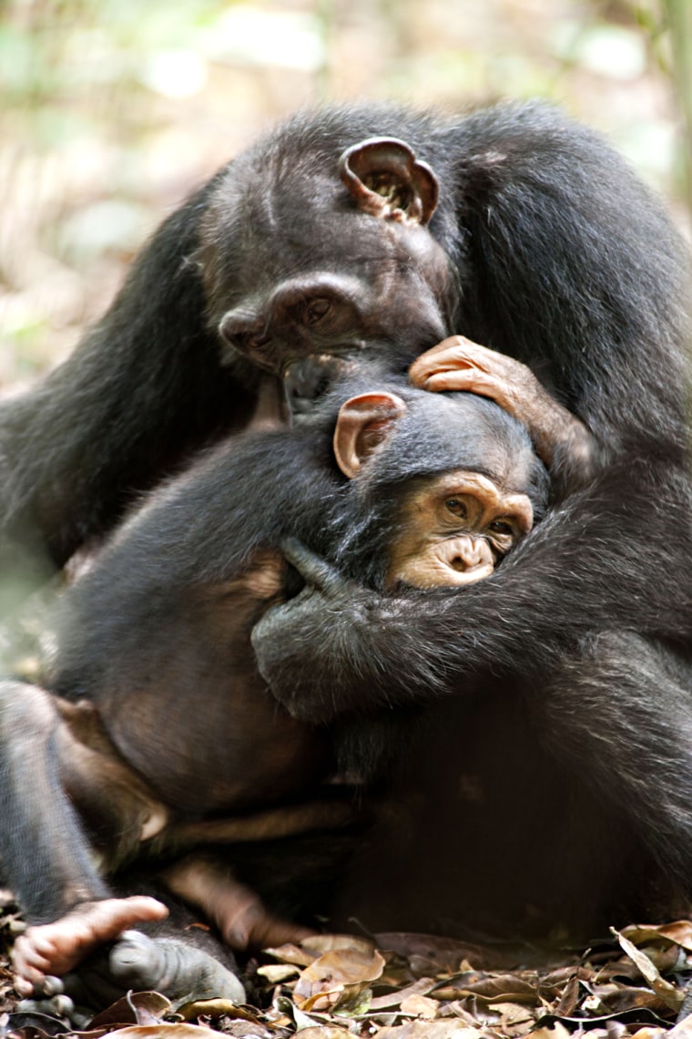 Isha hugs her son, Oscar