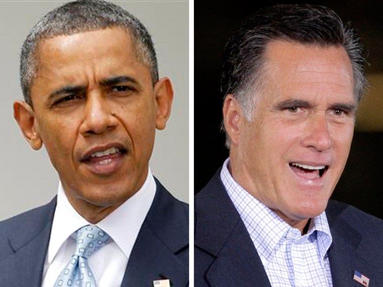 U.S. President Barack Obama, Republican presidential candidate, former Massachusetts Gov. Mitt Romney.