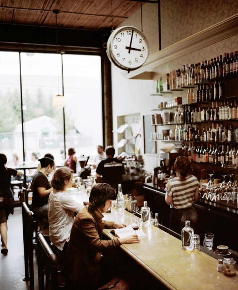Seattle ranked No. 1 in Travel + Leisure's annual America's Favorite Cities survey, which ranked 35 metropolitan areas on culturally relevant features like live music, coffee bars and independent boutiques. Pictured is Café Presse, located in Seattle's Capitol Hill neighborhood.