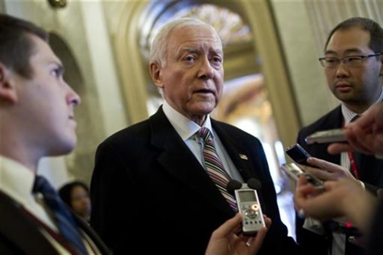 Senator Orrin Hatch, a Utah Republican, spoke with reporters in Washington, D.C. last year. He faces a primary challenger.