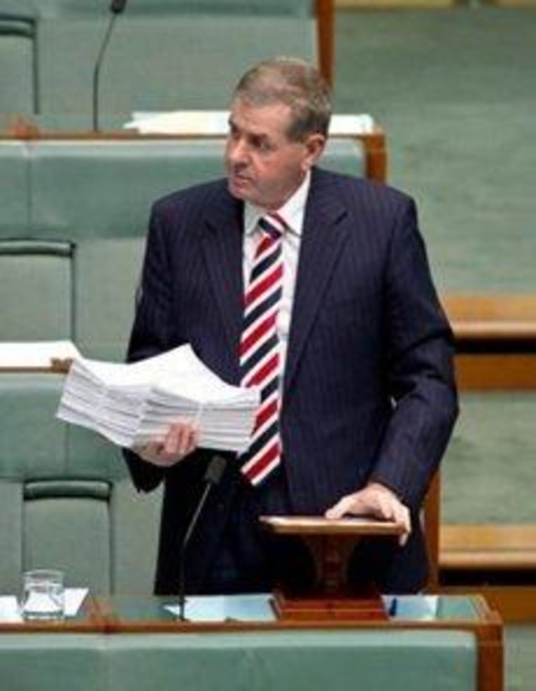 Australian House or Representatives Speaker Peter Slipper