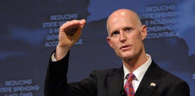 Rick Scott has had it up to here with new funding for the Florida Council Against Sexual Violence.