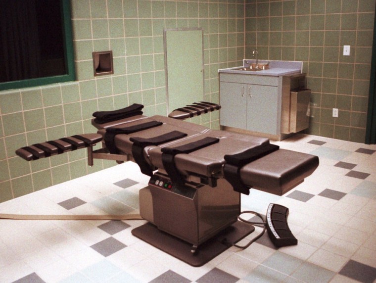 The death chamber, equipped for lethal injection, at the U.S. Penitentiary in Terre Haute, Ind., shown in this April 1995 photo. Indiana, which currently holds 14 death row inmates, has executed 20 since 1976, when the Supreme Court reinstated the death penalty nationwide.