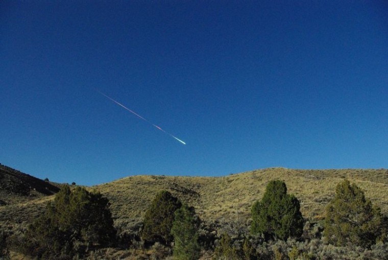 An image provided by NASA's Jet Propulsion Laboratory shows a meteor over Reno, Nevada on April 22, 2012.