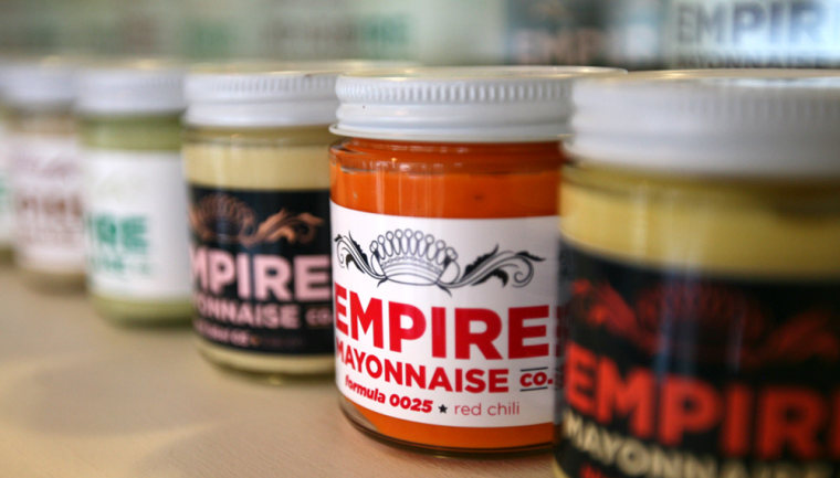 A variety of Empire Mayonnaise Co. flavors.