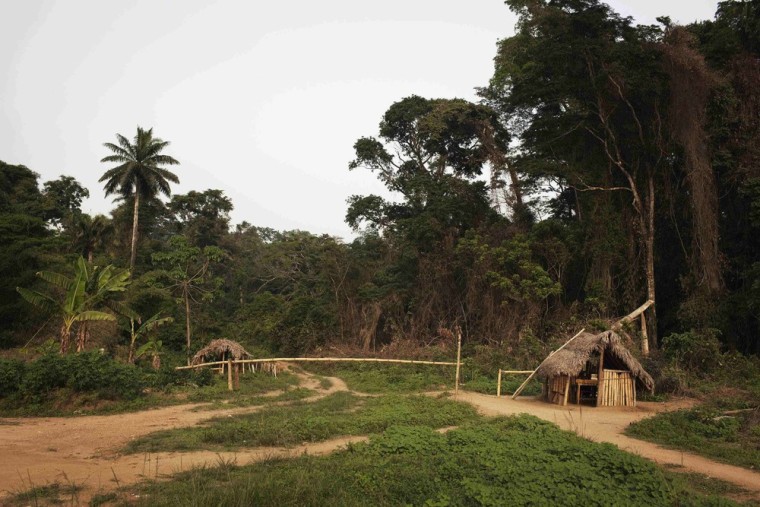 The remote border post between Liberia and Sierra Leone, where fighters from Liberia entered on March 23, 1991 and triggered the start of the civil war, is seen in the village of Bomaru, eastern Sierra Leone, on April 22, 2012.