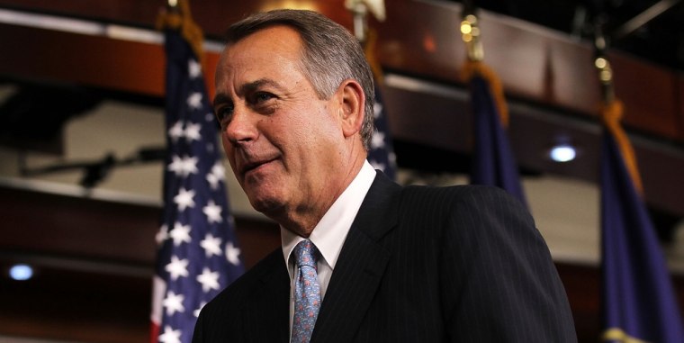 House Speaker John Boehner hastily arranged a late afternoon press conference on Wednesday to announce that the GOP would take up a student loans interest rate extension bill on Friday that would be paid for by stripping $6 billion from monies used to fund Obama's health care law.
