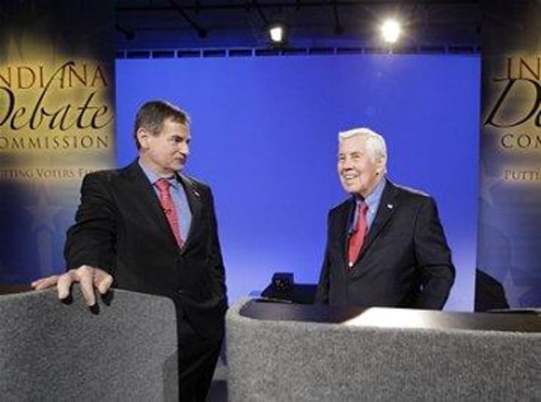 Richard Mourdock (left) and Sen. Dick Lugar (right).