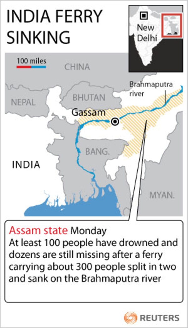 Map of the ferry sinking in India