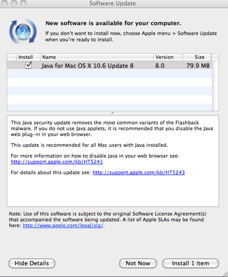 Java patch from Apple