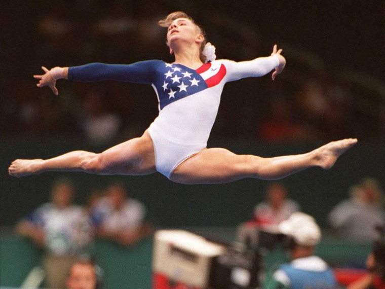 Gymnast Shannon Miller, back in the '90s, rocked gloriously fluffy scrunchies.