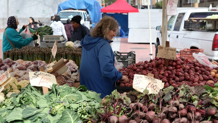 Farmers markets, like this one in San Francisco, offer a colorful but sometimes costly alternative to the traditional supermarket.