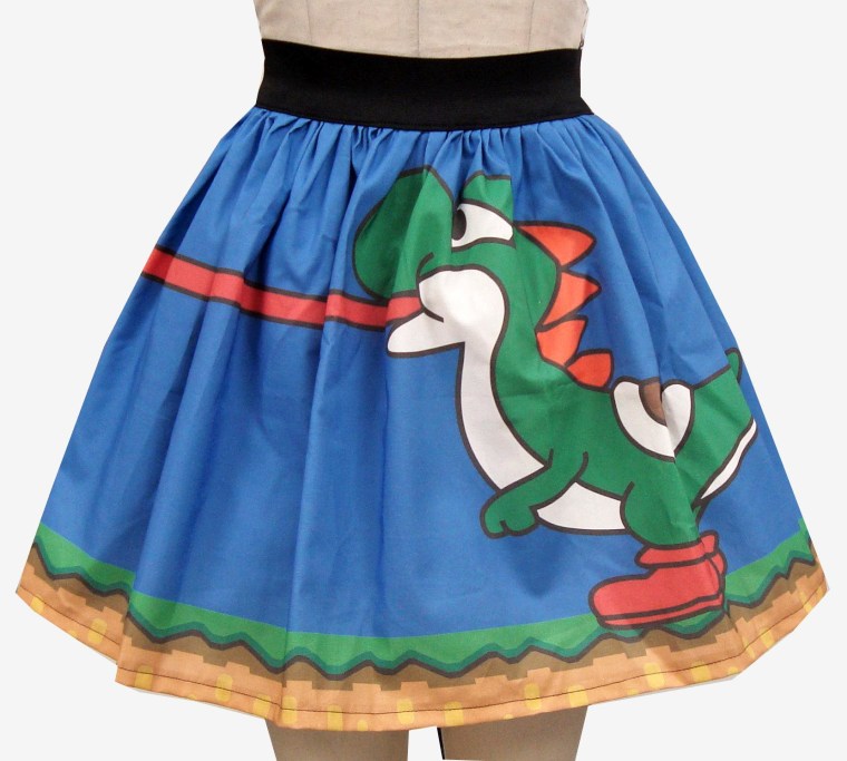 Level-up with this Mario Brothers-themed Yoshi skirt made by Ashley Mertz.