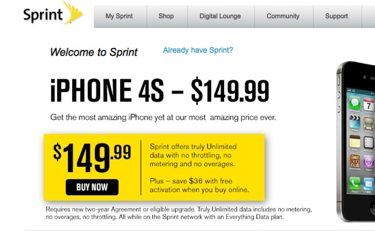 Sprint iPhone 4S price cut