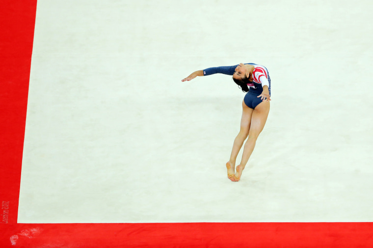 Alexandra Raisman of the United States competes in the Artistic Gymnastics Women's Floor Exercise final on Day 11 of the London 2012 Olympic Games at North Greenwich Arena on Aug. 7.