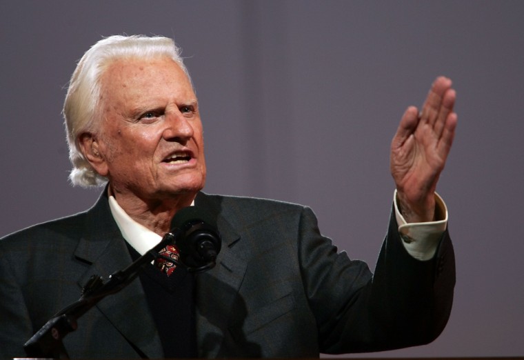 Billy Graham, seen here in 2005, has been admitted to a hospital in North Carolina for treatment of a pulmonary infection.