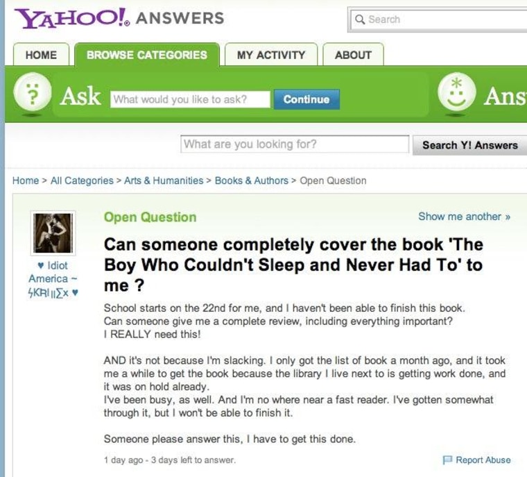 \"I'm a full-service author,\" DC Pierson tweeted when he posted screenshots of a Yahoo! Answers question to which he'd responded