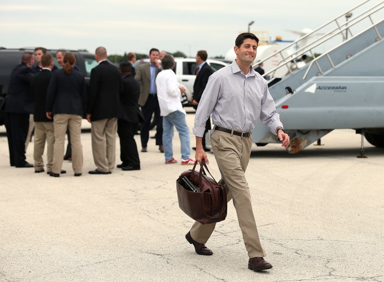 Paul Ryan, here in Milwaukee on August 12, maintains a famous fitness routine.