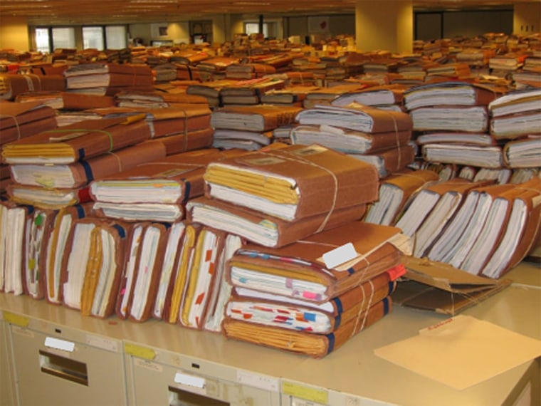 Claims storage filing area at the VA Regional Office in Winston-Salem, N.C.