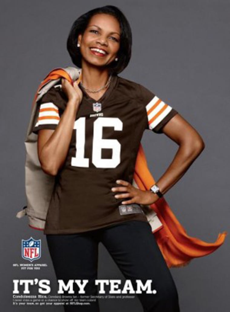 Condoleezza Rice proudly supports Browns in campaign for NFL women's apparel  