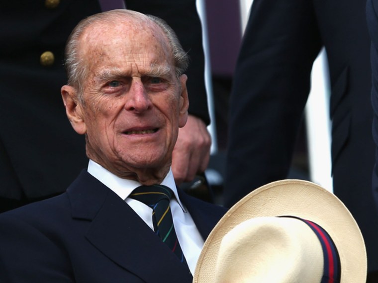 Prince Philip attends the London 2012 Olympic Games at Greenwich Park on July 29.