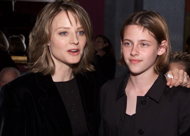 Jodie Foster and Kristen Stewart at the premiere of \"Panic Room\" in Los Angeles in March 2002.