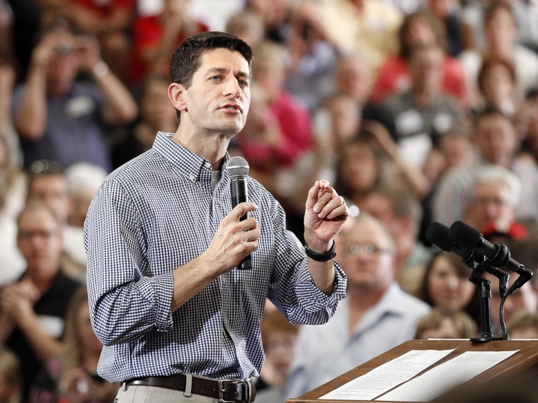 Republican vice presidential candidate Rep. Paul Ryan, R-Wisc., speaks during a rally at Lakewood High School August 14, 2012 in Lakewood, Colorado.