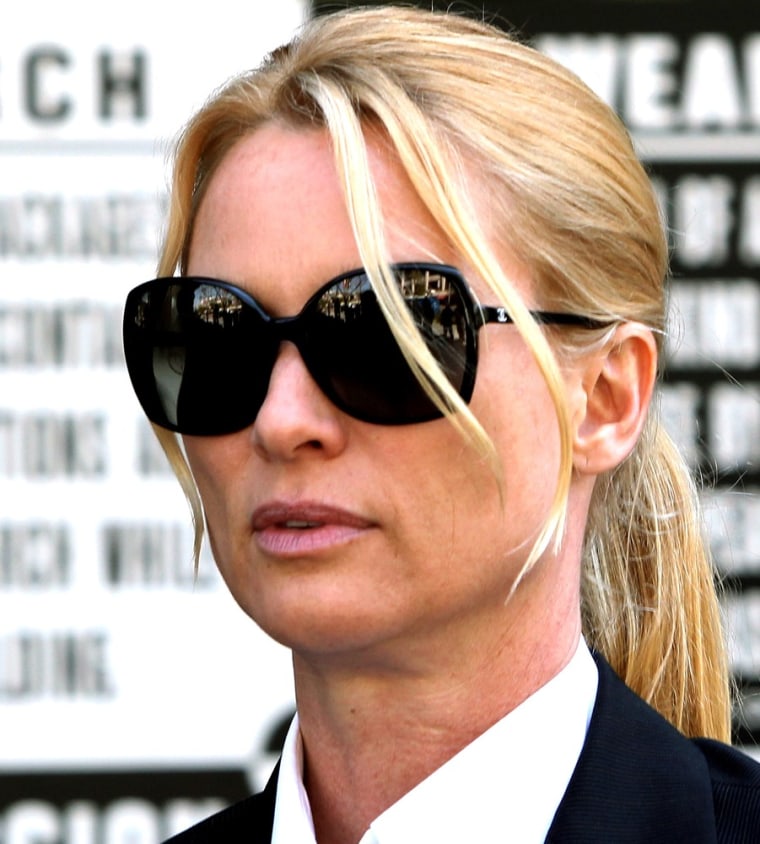 Nicollette Sheridan outside a Los Angeles Courthouse on Friday, March 2, 2012.