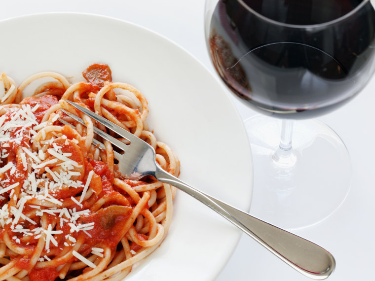 Try a wine made with the sangiovese grape for a perfect pairing with pasta and red sauce.