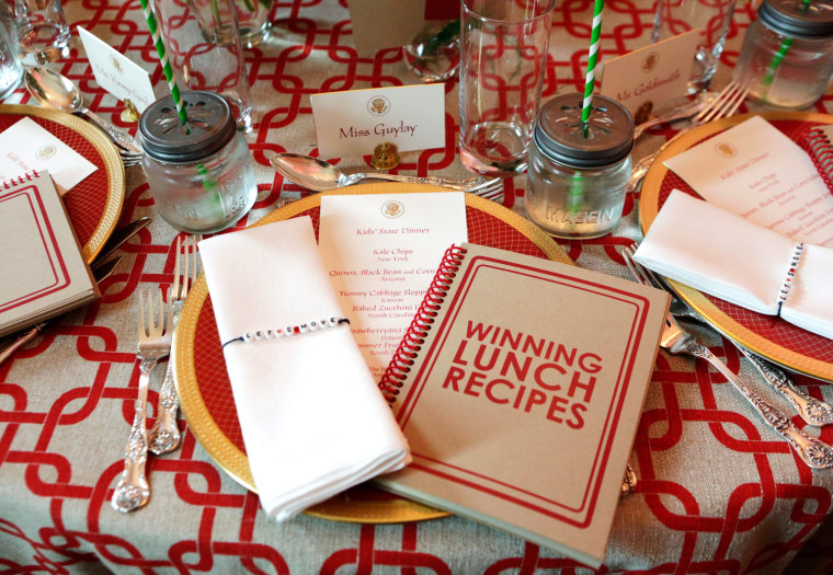A place setting is seen on a table during the first ever