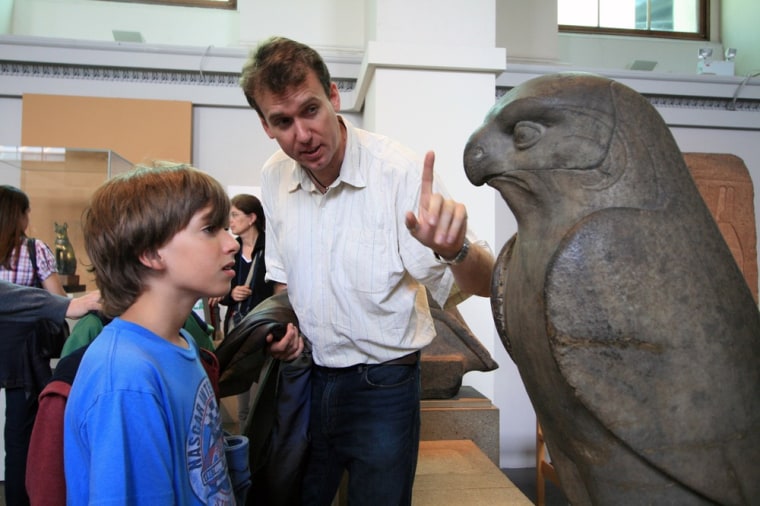 Context Travel docent Lawrence Owens explains a work of art at the British Museum in London.