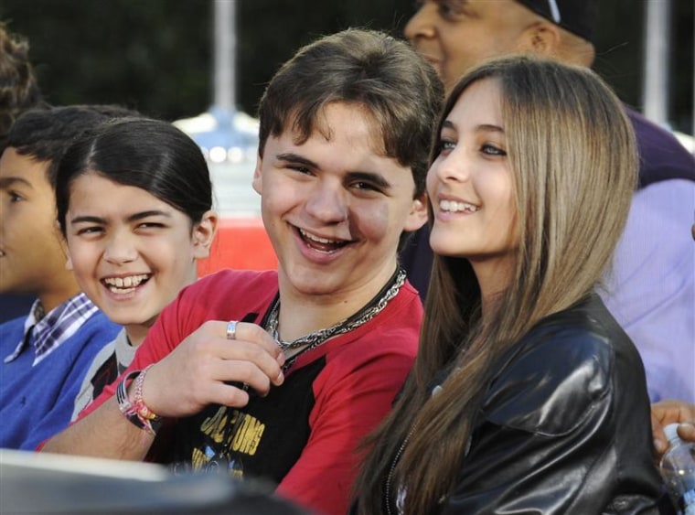 From left, Blanket, Prince and Paris Jackson