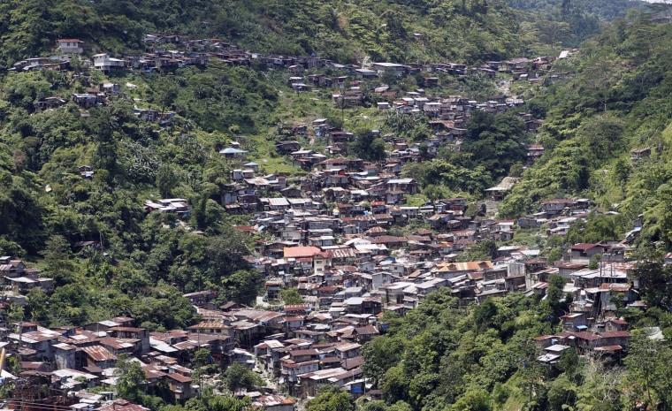 A view of houses in the gold mining town of Diwalwal in Compostela Valley, southern Philippines.