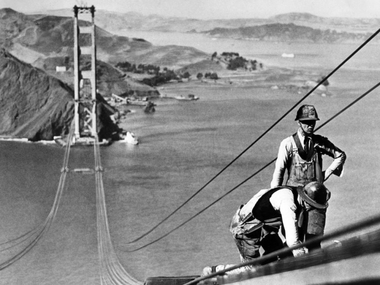 San Francisco's iconic Golden Gate Bridge turns 75. Look back at the history of the bridge in our slideshow.